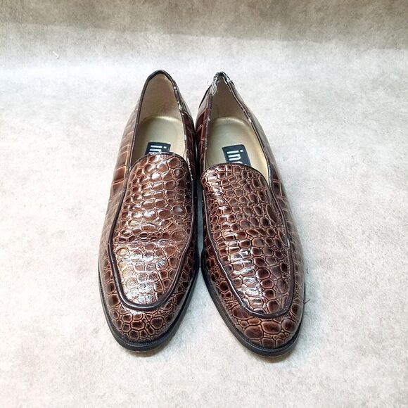 Indeed Womens Carrie Size 7 Brown Animal Skin Print Slip On Loafers - Picture 2 of 10